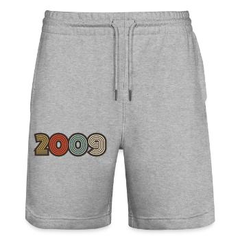 2009 Retro Jahrgang - Stanley/Stella Unisex Bio Joggingshorts Trainer  - Grau meliert - Vorne - Nik (191cm) & Marisol (170cm)