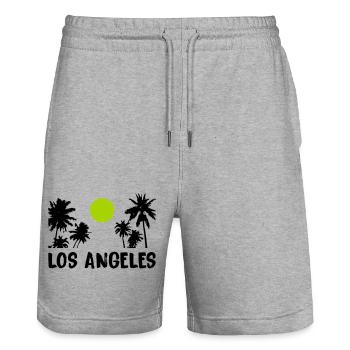 los angeles - Stanley/Stella Unisex Bio Joggingshorts Trainer  - Grau meliert - Vorne - Nik (191cm) & Marisol (170cm)