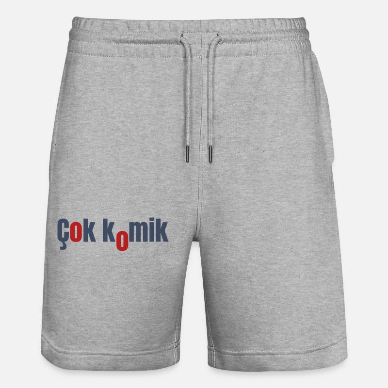 cok komik grey red - Stanley/Stella Unisex Bio Joggingshorts Trainer  - Grau meliert