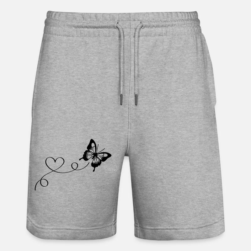 Amour papillon - Short de jogging bio TRAINER Stanley/Stella unisexe - gris chiné