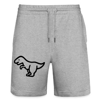 Dinosaurier - Stanley/Stella Unisex Bio Joggingshorts Trainer  - Grau meliert - Vorne - Nik (191cm) & Marisol (170cm)