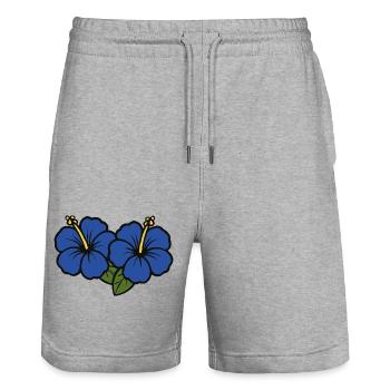 hibiskus flowers 2 - Stanley/Stella Unisex Bio Joggingshorts Trainer  - Grau meliert - Vorne - Nik (191cm) & Marisol (170cm)