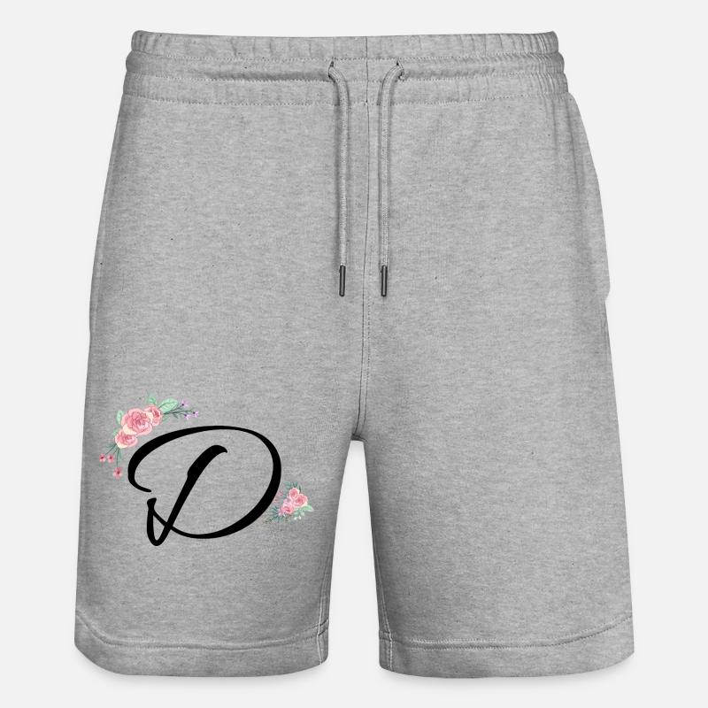 Lettre d fleurs - Short de jogging bio TRAINER Stanley/Stella unisexe - gris chiné