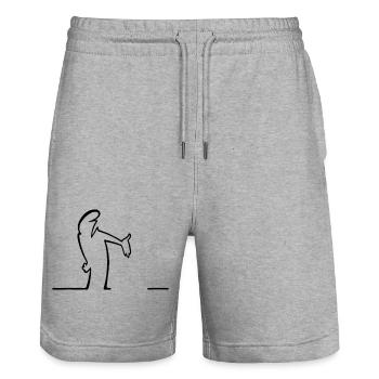 die Linie - Stanley/Stella Unisex Bio Joggingshorts Trainer  - Grau meliert - Vorne - Nik (191cm) & Marisol (170cm)