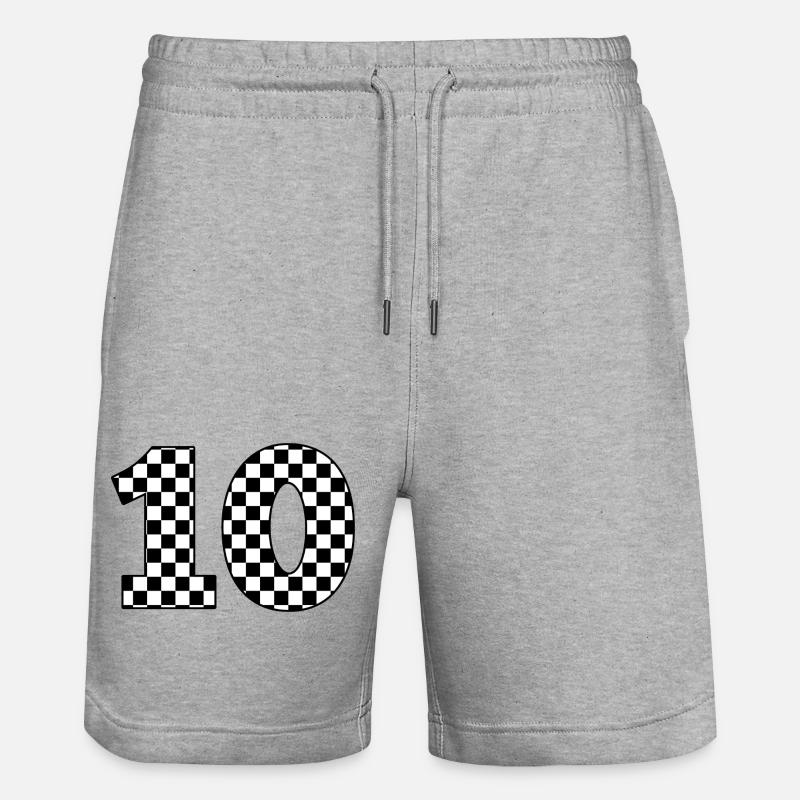 Numéro 10 à carreaux - Short de jogging bio TRAINER Stanley/Stella unisexe - gris chiné