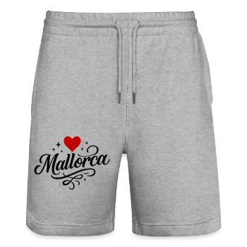 Mallorca Herz - Stanley/Stella Unisex Bio Joggingshorts Trainer  - Grau meliert - Vorne - Nik (191cm) & Marisol (170cm)
