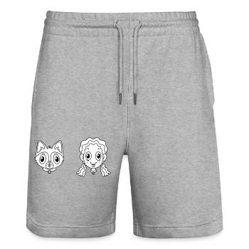Haustier Hund - Stanley/Stella Unisex Bio Joggingshorts Trainer  - Grau meliert - Vorne - Nik (191cm) & Marisol (170cm)