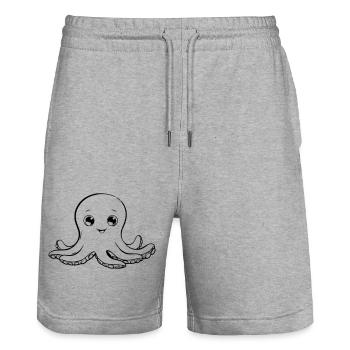 Okotpus mignon comme illustration vectorielle - Short de jogging bio TRAINER Stanley/Stella unisexe - gris chiné - Devant - Nik (191cm) & Marisol (170cm)