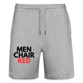 INDONET MenCret (Chaise Homme Rouge). - Short de jogging bio TRAINER Stanley/Stella unisexe - gris chiné - Devant - Nik (191cm) & Marisol (170cm)