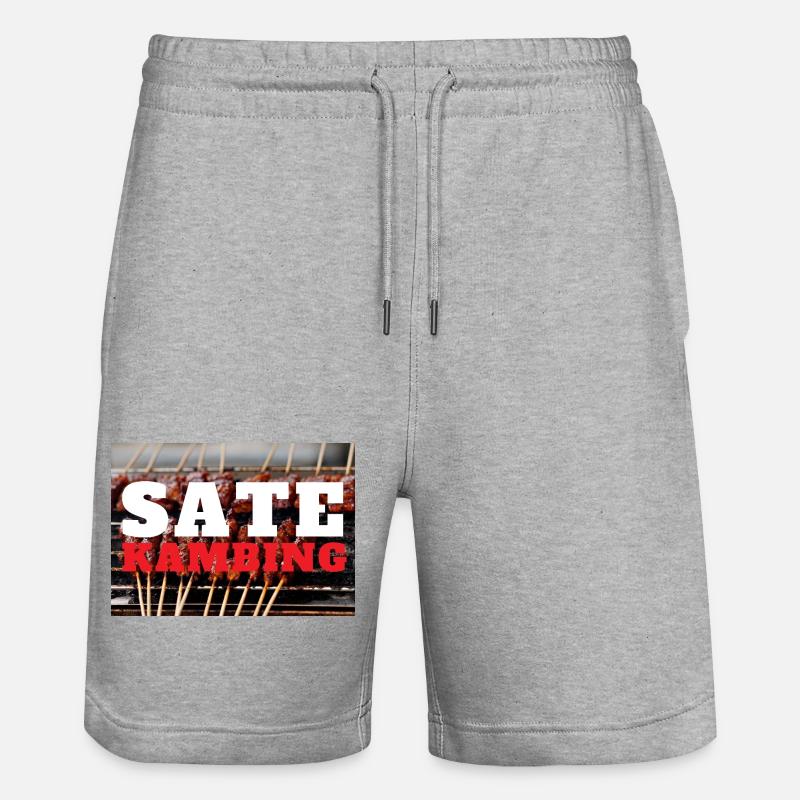 Imprimé INDONET Satay Kambing - Short de jogging bio TRAINER Stanley/Stella unisexe - gris chiné