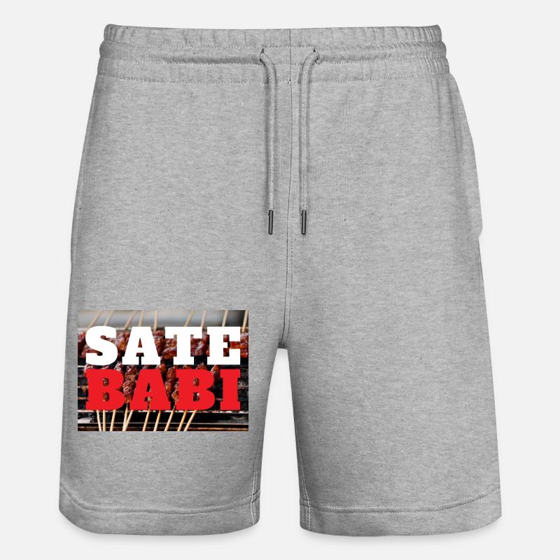 Impression INDONET Sate Babi - Short de jogging bio TRAINER Stanley/Stella unisexe - gris chiné