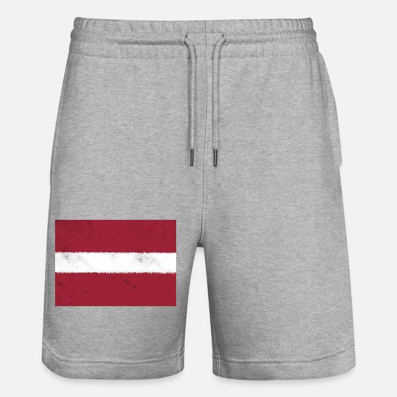 Drapeau de la Lettonie - Short de jogging bio TRAINER Stanley/Stella unisexe - gris chiné