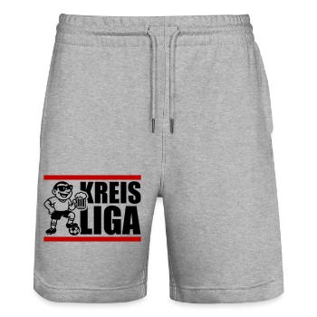 Kreisliga Fussball - Stanley/Stella Unisex Bio Joggingshorts Trainer  - Grau meliert - Vorne - Nik (191cm) & Marisol (170cm)