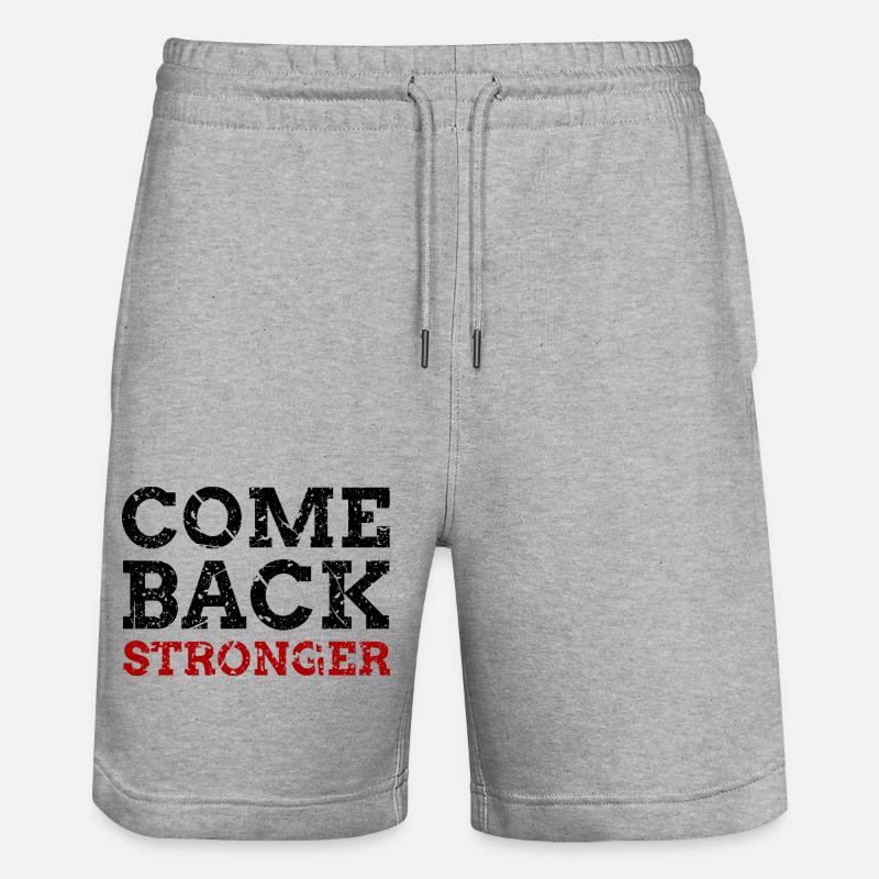 Come Back Stronger - Stanley/Stella Unisex Bio Joggingshorts Trainer  - Grau meliert