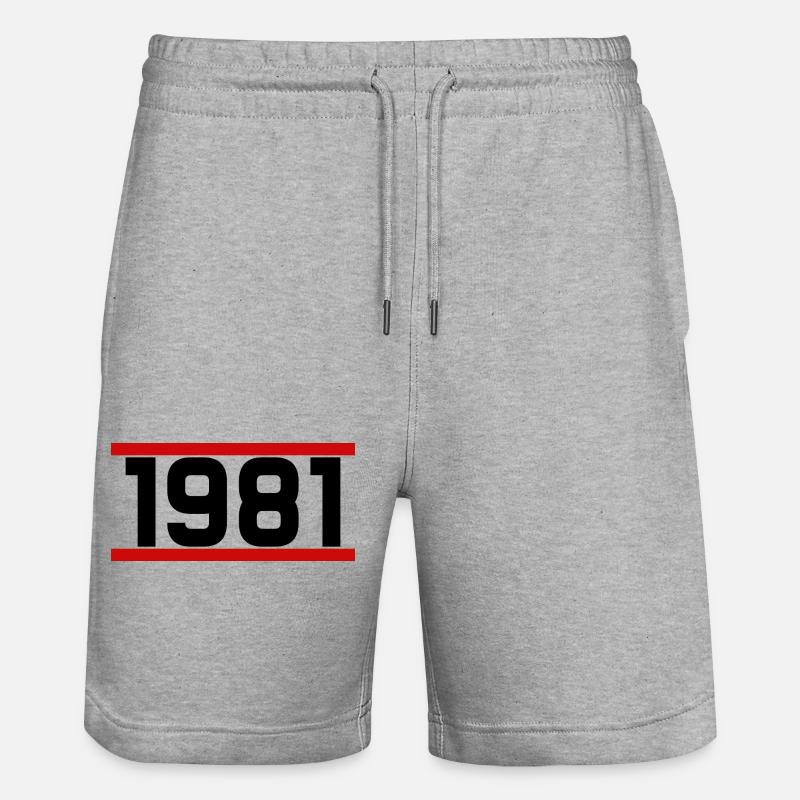 Alte Schule 1981 - Stanley/Stella Unisex Bio Joggingshorts Trainer  - Grau meliert