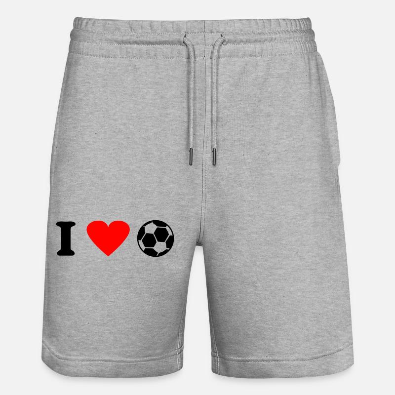 fußball - Short de jogging bio TRAINER Stanley/Stella unisexe - gris chiné