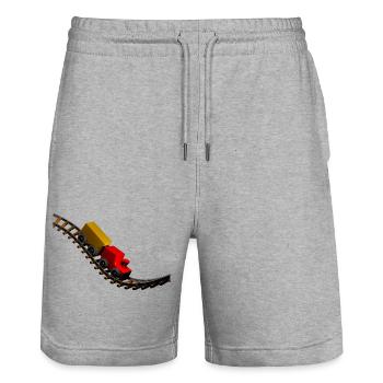 Toy train - Stanley/Stella Trainer Unisex Organic Jogging Shorts - heather grey - Front - Nik (191cm) & Marisol (170cm)