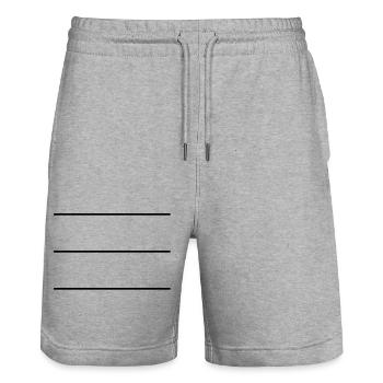 3_lines - Short de jogging bio TRAINER Stanley/Stella unisexe - gris chiné - Devant - Nik (191cm) & Marisol (170cm)
