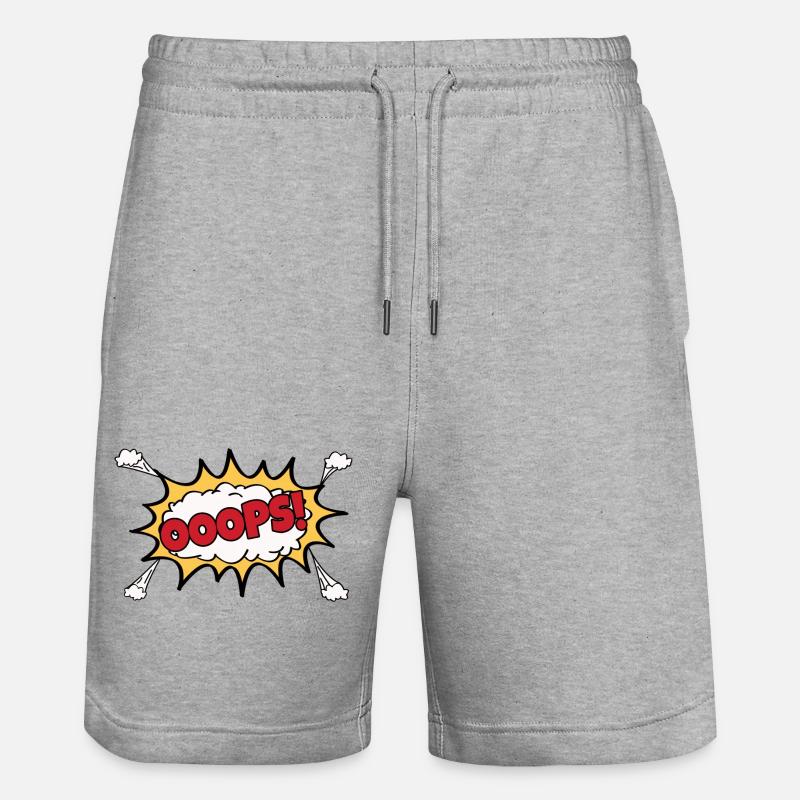 OOOPS Comic Graffiti - Stanley/Stella Trainer Unisex Organic Jogging Shorts - heather grey