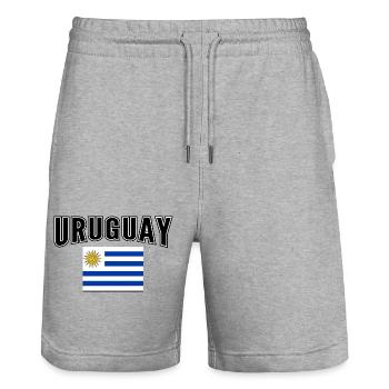 Uruguay - Stanley/Stella Unisex Bio Joggingshorts Trainer  - Grau meliert - Vorne - Nik (191cm) & Marisol (170cm)