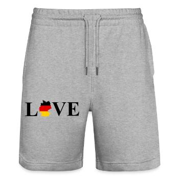 J'aime l'Allemagne - Short de jogging bio TRAINER Stanley/Stella unisexe - gris chiné - Devant - Nik (191cm) & Marisol (170cm)