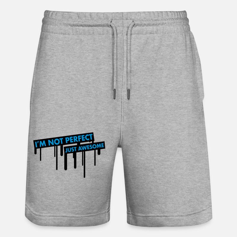 im_not_perfect_just_awesome_graffiti - Short de jogging bio TRAINER Stanley/Stella unisexe - gris chiné