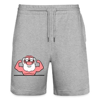 text schreiben rahmen alt opa grossvater hornbrill - Stanley/Stella Unisex Bio Joggingshorts Trainer  - Grau meliert - Vorne - Nik (191cm) & Marisol (170cm)