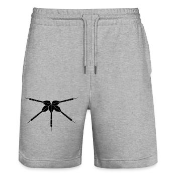 logo verein spielen darts club werfen dart pfeil s - Stanley/Stella Unisex Bio Joggingshorts Trainer  - Grau meliert - Vorne - Nik (191cm) & Marisol (170cm)