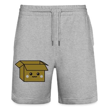 Cute Carton - Stanley/Stella Unisex Bio Joggingshorts Trainer  - Grau meliert - Vorne - Nik (191cm) & Marisol (170cm)