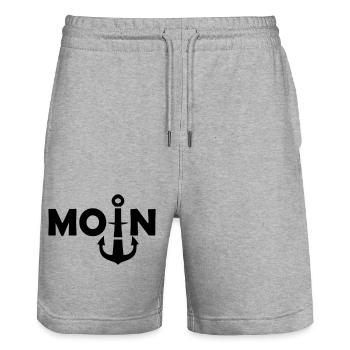 moin - Stanley/Stella Trainer Unisex Organic Jogging Shorts - heather grey - Front - Nik (191cm) & Marisol (170cm)