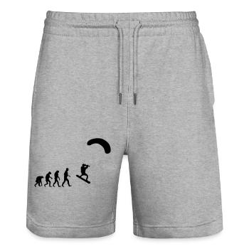 kitesurfer - Short de jogging bio TRAINER Stanley/Stella unisexe - gris chiné - Devant - Nik (191cm) & Marisol (170cm)