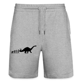 dino evolution - Stanley/Stella Unisex Bio Joggingshorts Trainer  - Grau meliert - Vorne - Nik (191cm) & Marisol (170cm)