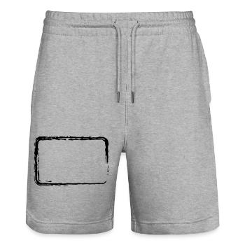 Brush stroke frame - Stanley/Stella Trainer Unisex Organic Jogging Shorts - heather grey - Front - Nik (191cm) & Marisol (170cm)