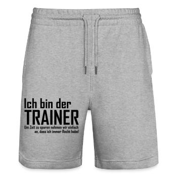 Trainer - Stanley/Stella Unisex Bio Joggingshorts Trainer  - Grau meliert - Vorne - Nik (191cm) & Marisol (170cm)