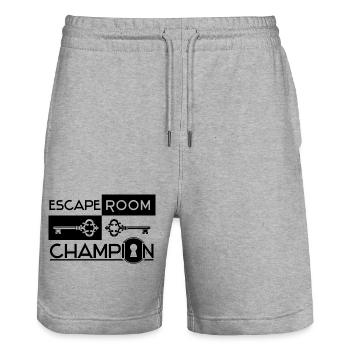 Escape Room Champion (schwarz) - Stanley/Stella Unisex Bio Joggingshorts Trainer  - Grau meliert - Vorne - Nik (191cm) & Marisol (170cm)