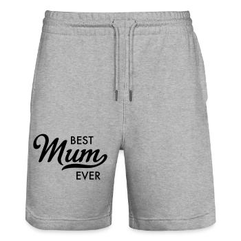 best mum ever - Stanley/Stella Unisex Bio Joggingshorts Trainer  - Grau meliert - Vorne - Nik (191cm) & Marisol (170cm)