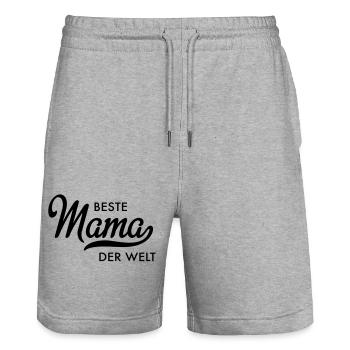 Beste Mama der Welt - Stanley/Stella Unisex Bio Joggingshorts Trainer  - Grau meliert - Vorne - Nik (191cm) & Marisol (170cm)