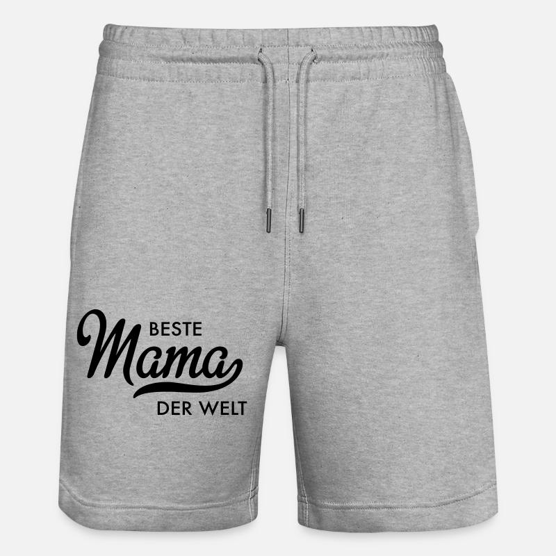 Beste Mama der Welt - Stanley/Stella Unisex Bio Joggingshorts Trainer  - Grau meliert