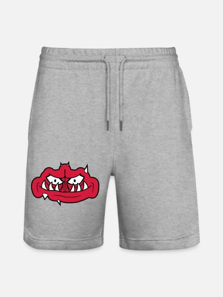 troll face creepy - Stanley/Stella Trainer Unisex Organic Jogging Shorts - heather grey
