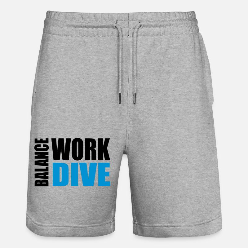 WORKDIVEBALANCE - Short de jogging bio TRAINER Stanley/Stella unisexe - gris chiné