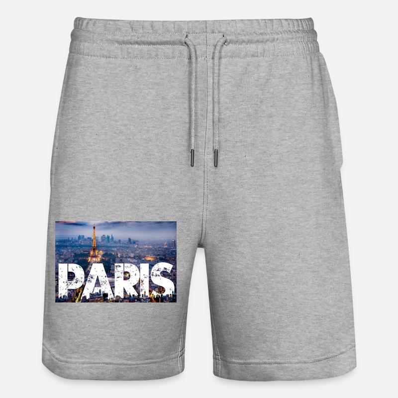 Paris Tour Eiffel - Short de jogging bio TRAINER Stanley/Stella unisexe - gris chiné