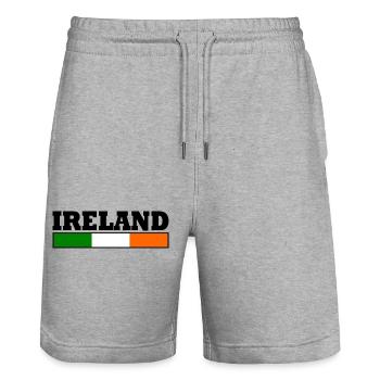 Drapeau de l'Irlande - Short de jogging bio TRAINER Stanley/Stella unisexe - gris chiné - Devant - Nik (191cm) & Marisol (170cm)