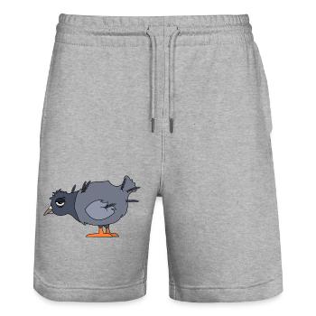 Pigeon fatigué - Short de jogging bio TRAINER Stanley/Stella unisexe - gris chiné - Devant - Nik (191cm) & Marisol (170cm)