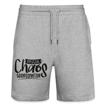 Official Chaos Coordinator - Stanley/Stella Trainer Unisex Organic Jogging Shorts - heather grey - Front - Nik (191cm) & Marisol (170cm)