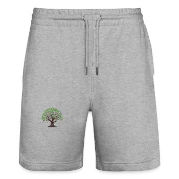 Colorful tree with leaves - Stanley/Stella Trainer Unisex Organic Jogging Shorts - heather grey - Front - Nik (191cm) & Marisol (170cm)