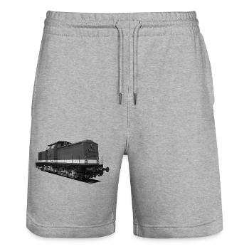 Lokomotive V 100 Diesel Deutsche Reichsbahn DDR - Stanley/Stella Unisex Bio Joggingshorts Trainer  - Grau meliert - Vorne - Nik (191cm) & Marisol (170cm)