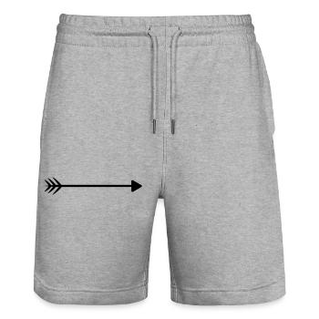 Flèche droite en haut à gauche en bas - Short de jogging bio TRAINER Stanley/Stella unisexe - gris chiné - Devant - Nik (191cm) & Marisol (170cm)