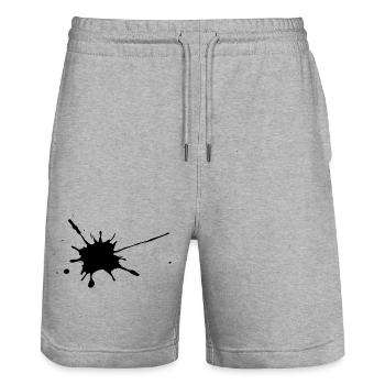 Color Blobs Stain Splash Clacks Ink Stain - Stanley/Stella Trainer Unisex Organic Jogging Shorts - heather grey - Front - Nik (191cm) & Marisol (170cm)