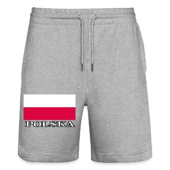 POLSKA - Stanley/Stella Unisex Bio Joggingshorts Trainer  - Grau meliert - Vorne - Nik (191cm) & Marisol (170cm)