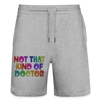 Pas ce genre de médecin - Drôle de médecin médecin - Short de jogging bio TRAINER Stanley/Stella unisexe - gris chiné - Devant - Nik (191cm) & Marisol (170cm)